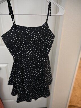 Navy Polka Dot Romper